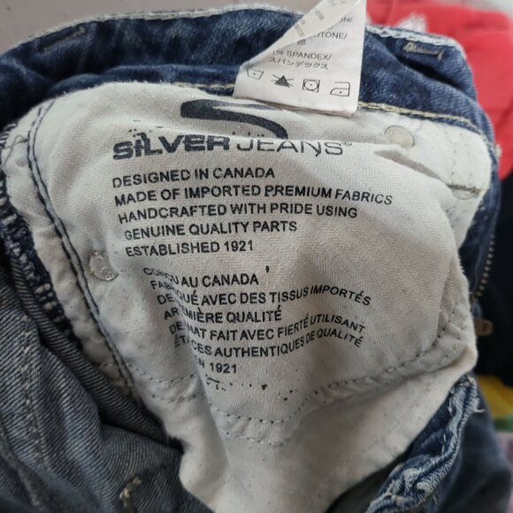 Silver Jeans Twisted Bootcut Reworked Denim Blue Jean Bermuda Shorts Size 26 - Picture 10 of 12